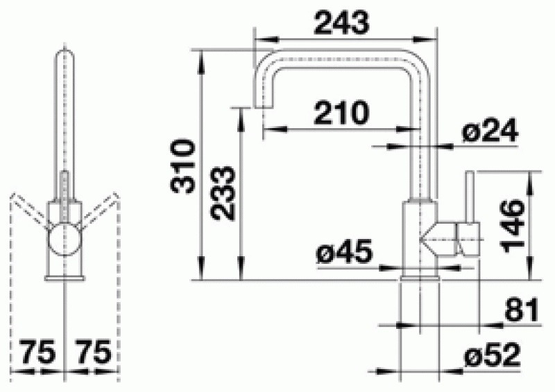 Смеситель Blanco MILI (Алюметаллик) Смеситель Blanco MILI (Алюметаллик)