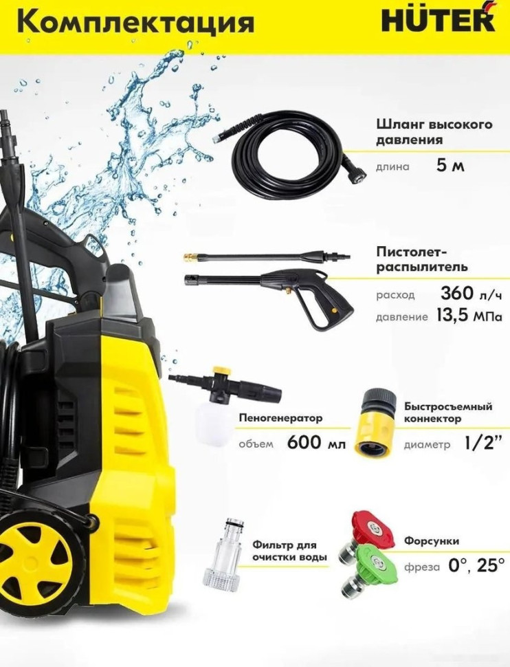 Мойка высокого давления Huter M1650-HP Мойка высокого давления Huter M1650-HP