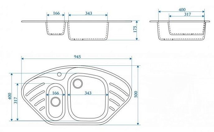Кухонная мойка Berge BR-9550 (бежевый)
