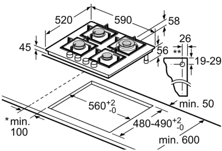 Варочная панель Bosch PPH6A6I40O