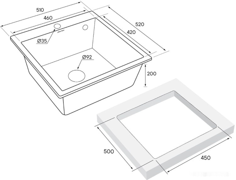 Кухонная мойка Paulmark Praktisch PM105152-WH Кухонная мойка Paulmark Praktisch PM105152-WH