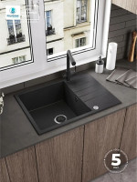 Кухонная мойка Polygran Deka 700 (черный)