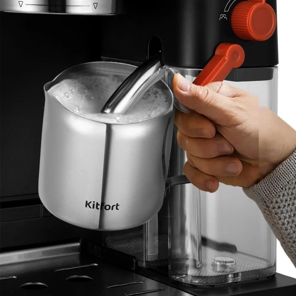 Рожковая кофеварка Kitfort KT-7554 Рожковая кофеварка Kitfort KT-7554