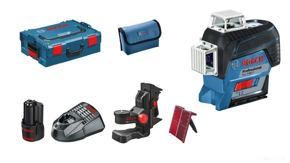 Лазерный нивелир Bosch GLL 3-80 C Professional 0601063R05 (с АКБ и держателем BM 1) Лазерный нивелир Bosch GLL 3-80 C Professional 0601063R05 (с АКБ и держателем BM 1)