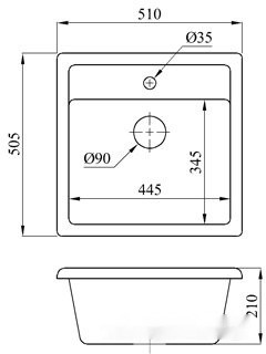 Кухонная мойка БелЭворс Rio (черный, без сифона) Кухонная мойка БелЭворс Rio (черный, без сифона)