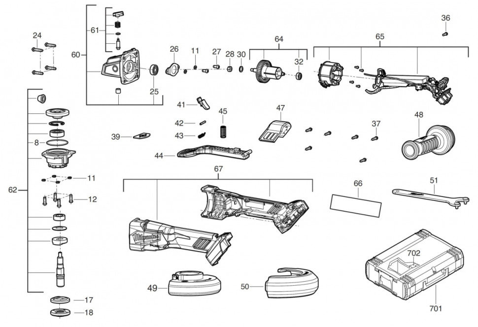 Угловая шлифмашина Milwaukee M18 Fuel FSAGV115XPDB-0X 4933478773 (без АКБ, кейс) Угловая шлифмашина Milwaukee M18 Fuel FSAGV115XPDB-0X 4933478773 (без АКБ, кейс)