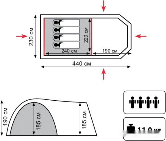 Палатка Tramp Anaconda 4 v2 Палатка Tramp Anaconda 4 v2