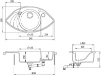 Кухонная мойка AquaSanita Papillon SCP151AW 120 cerrus