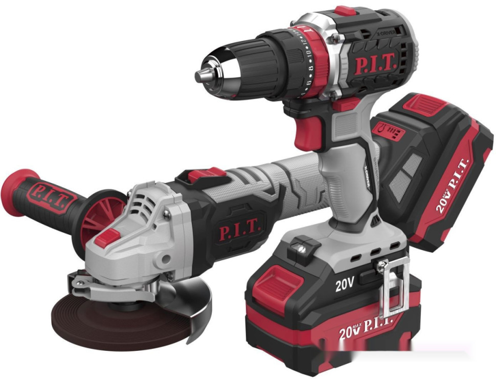 P.I.T. P0001-02 (шуруповерт, болгарка, 2 АКБ, кейс)