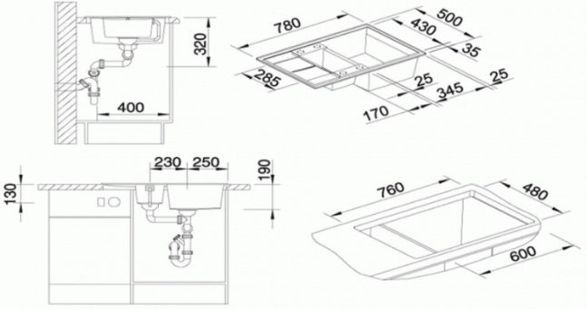 Кухонная мойка Granula 7802 (Графит) Кухонная мойка Granula 7802 (Графит)