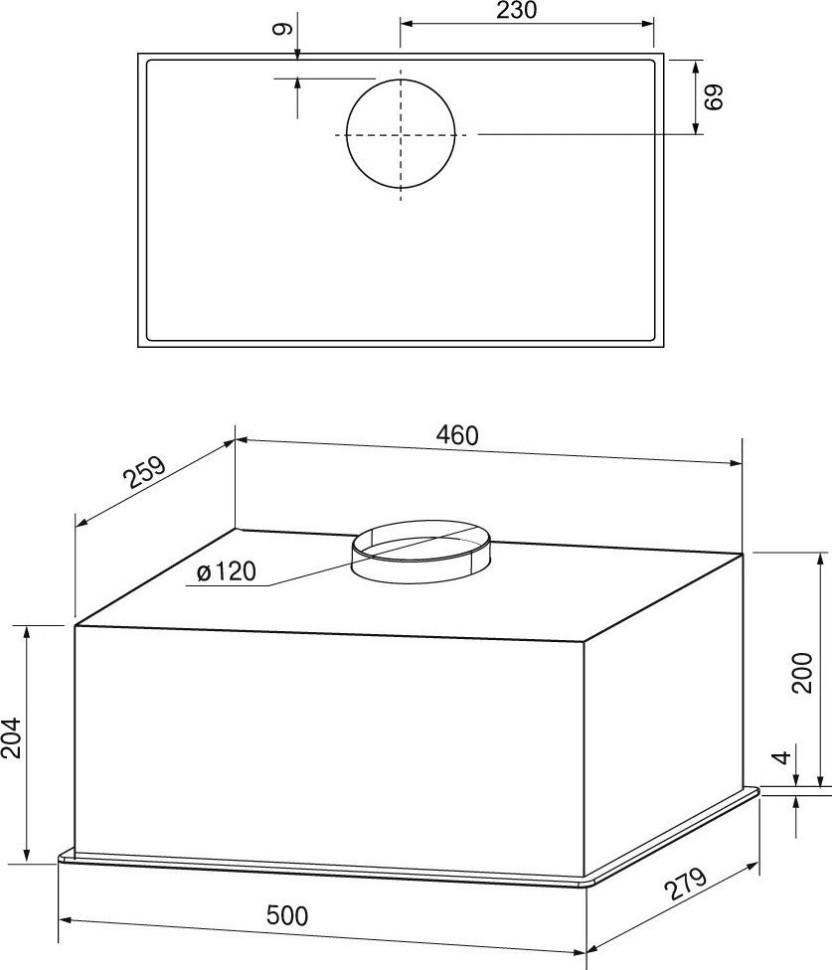 Вытяжка Krona Arven 500 PB V2 (черный)