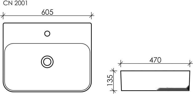 Умывальник Ceramica Nova Aura CN2001 Умывальник Ceramica Nova Aura CN2001