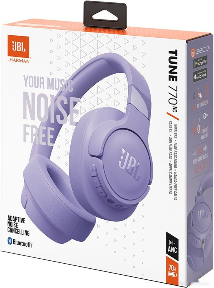 Наушники JBL Tune 770NC (сиреневый, китайская версия) Наушники JBL Tune 770NC (сиреневый, китайская версия)