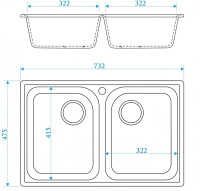 Кухонная мойка Berge BR-7322 (белый)