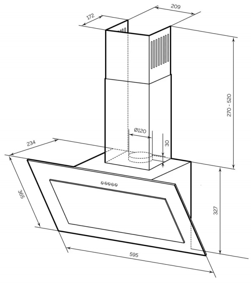 Вытяжка LEX Mio 600 (черный) Вытяжка LEX Mio 600 (черный)