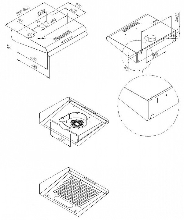 Вытяжка Maunfeld MPA 60 черный Вытяжка Maunfeld MPA 60 черный