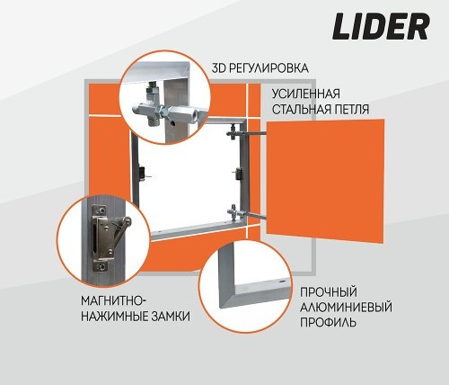 Люк под плитку Lukoff Lider 40x60