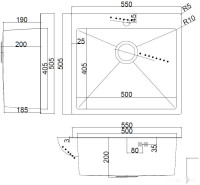Кухонная мойка ARFEKA AF 550*505 Satin