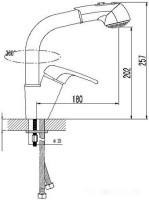 Смеситель Polygran Высокая лейка (бежевый 27)