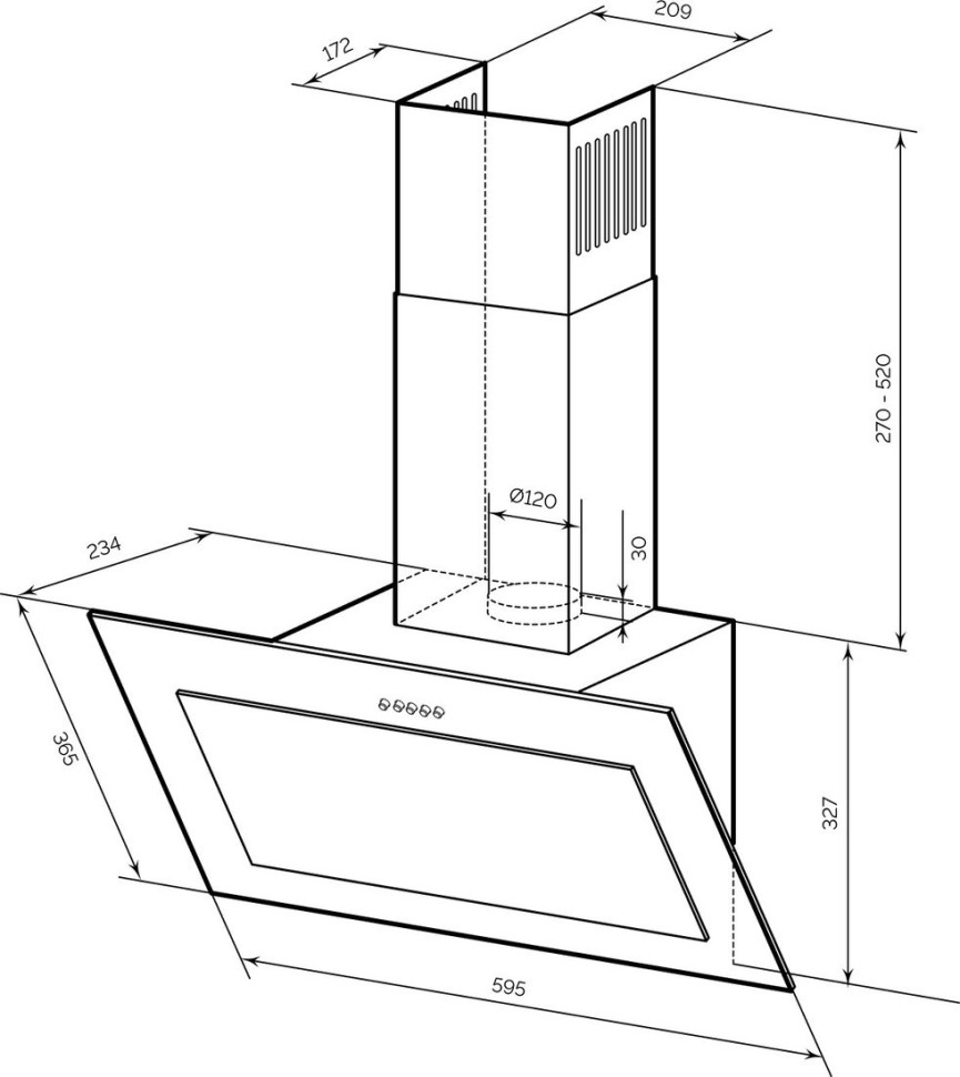 Вытяжка LEX Mio G 600 (серый)