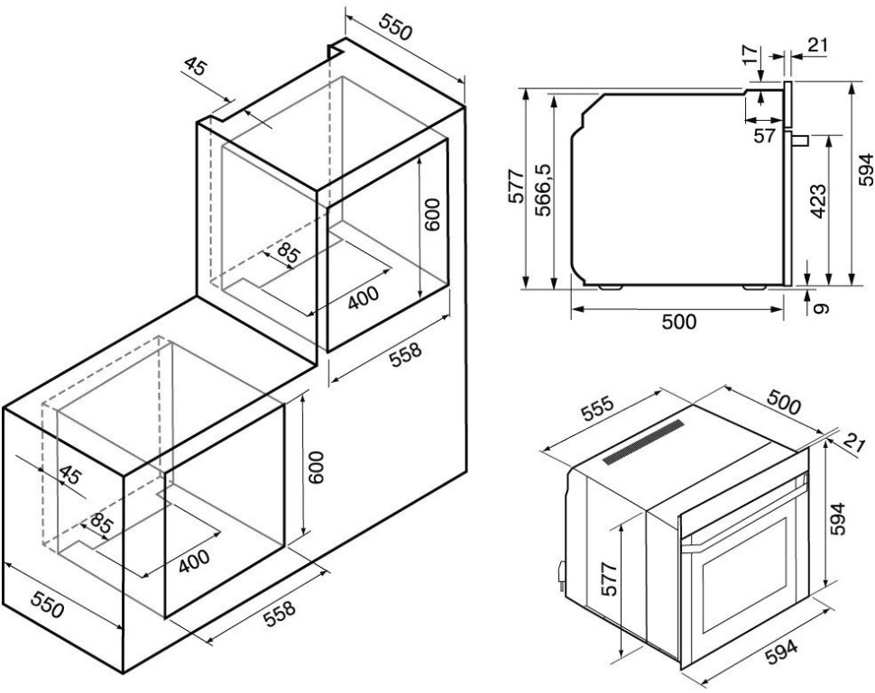 Духовой шкаф Krona Pronto 60 BL G2