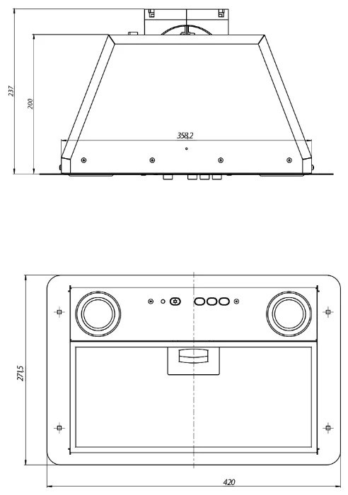 Вытяжка Elikor Врезной блок Flat 52П-650-К3Д (топленое молоко) (154175)