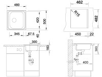 Кухонная мойка Blanco Tipo 45 C 237628+214381-1 (матовая поверхность)