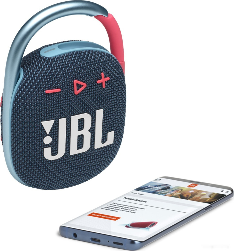 Портативная акустика JBL Clip 4 (темно-синий/розовый) Портативная акустика JBL Clip 4 (темно-синий/розовый)