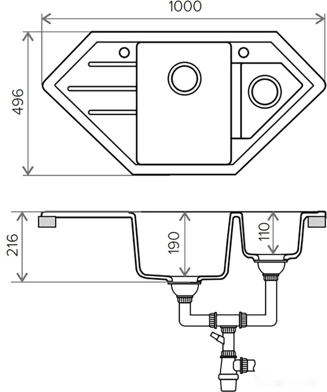 Кухонная мойка Tolero R-114 (коричневый)