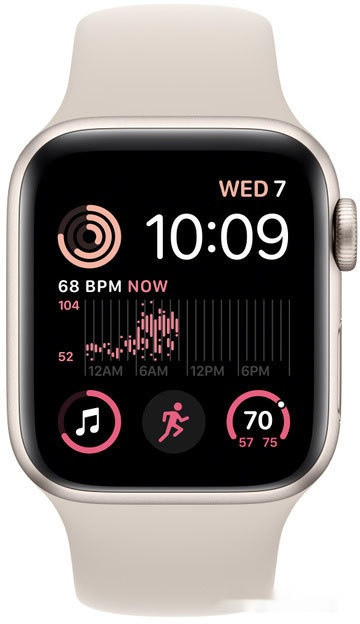 Умные часы Apple Watch SE 2 40 мм (алюминиевый корпус, звездный свет/звездный свет, спортивный силиконовый ремешок S/M) Умные часы Apple Watch SE 2 40 мм (алюминиевый корпус, звездный свет/звездный свет, спортивный силиконовый ремешок S/M)