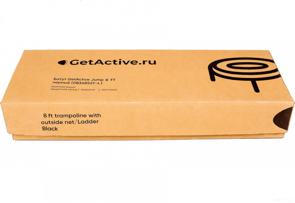 Батут GetActive Jump 10ft - 312 см с лестницей, внешней сеткой (черный) Батут GetActive Jump 10ft - 312 см с лестницей, внешней сеткой (черный)
