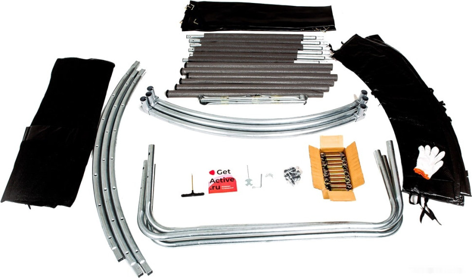 Батут GetActive Jump 10ft - 312 см с лестницей, внешней сеткой (черный) Батут GetActive Jump 10ft - 312 см с лестницей, внешней сеткой (черный)