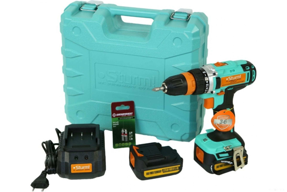 Дрель-шуруповерт Sturm CD3614T (с 2-мя АКБ, кейс)