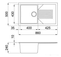 Кухонная мойка Elleci Tekno 400 G40 Full Black