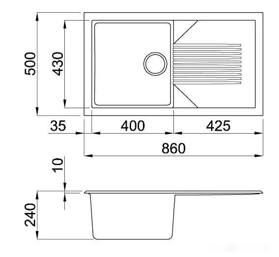 Кухонная мойка Elleci Tekno 400 G40 Full Black Кухонная мойка Elleci Tekno 400 G40 Full Black