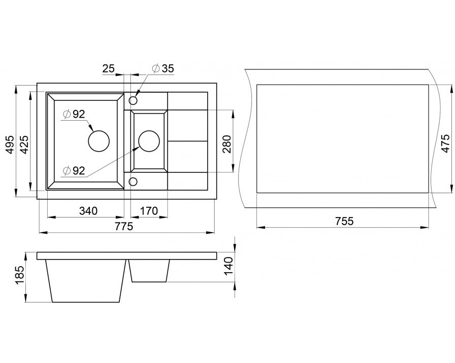 Кухонная мойка Granula 7802 (Эспрессо) Кухонная мойка Granula 7802 (Эспрессо)