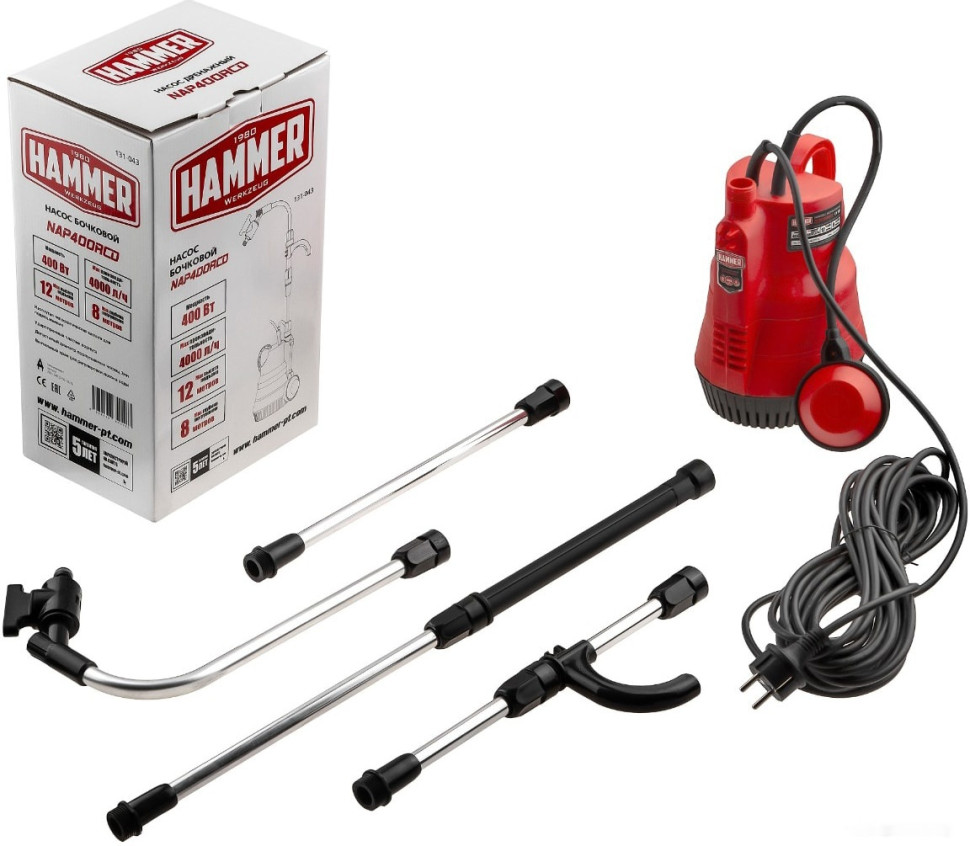 Бочечный насос Hammer NAP400RCD Бочечный насос Hammer NAP400RCD