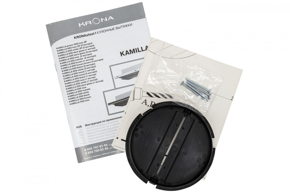 Вытяжка Krona Kamilla Wood (белый, без деревянной панели, 2 мотора)
