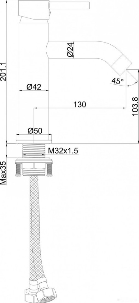 Смеситель Maxonor Pure Life PL1087-9 Смеситель Maxonor Pure Life PL1087-9