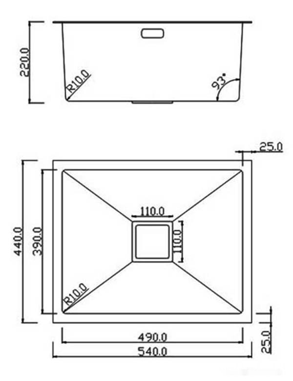 Кухонная мойка Roxen Uno 560210-54B Кухонная мойка Roxen Uno 560210-54B