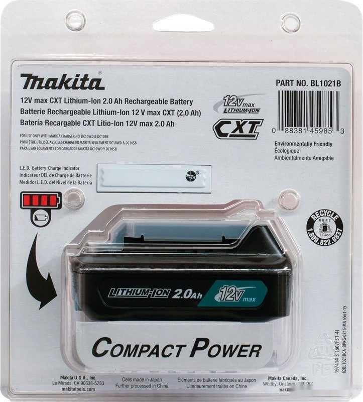 Аккумулятор для инструмента Makita BL1021B (12В/2 Ah) Аккумулятор для инструмента Makita BL1021B (12В/2 Ah)
