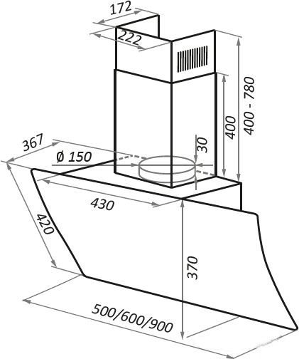 Вытяжка Maunfeld Sky Star Chef 60 (белый) Вытяжка Maunfeld Sky Star Chef 60 (белый)