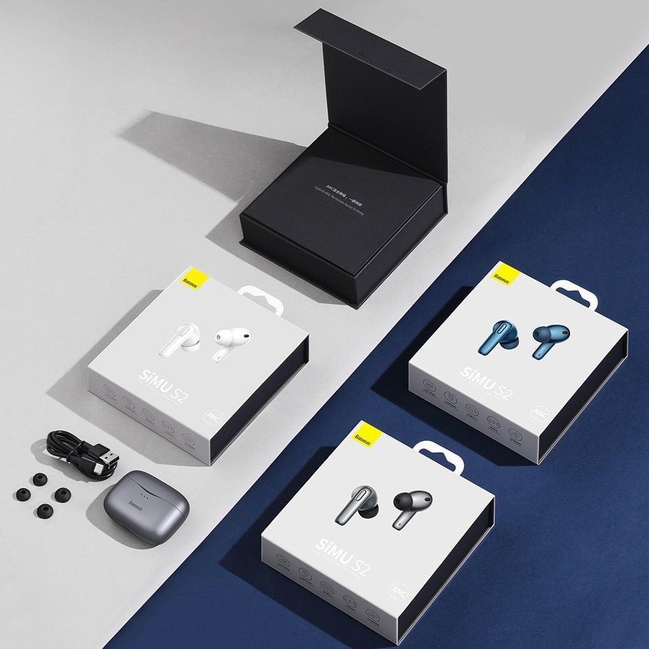 Наушники Baseus Simu S2 (синий) Наушники Baseus Simu S2 (синий)