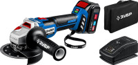 Угловая шлифмашина ЗУБР Профессионал AB-125-41 (с 1-м АКБ, сумка)