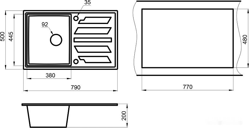 Кухонная мойка Granula GR-8002 (алюминиум) Кухонная мойка Granula GR-8002 (алюминиум)