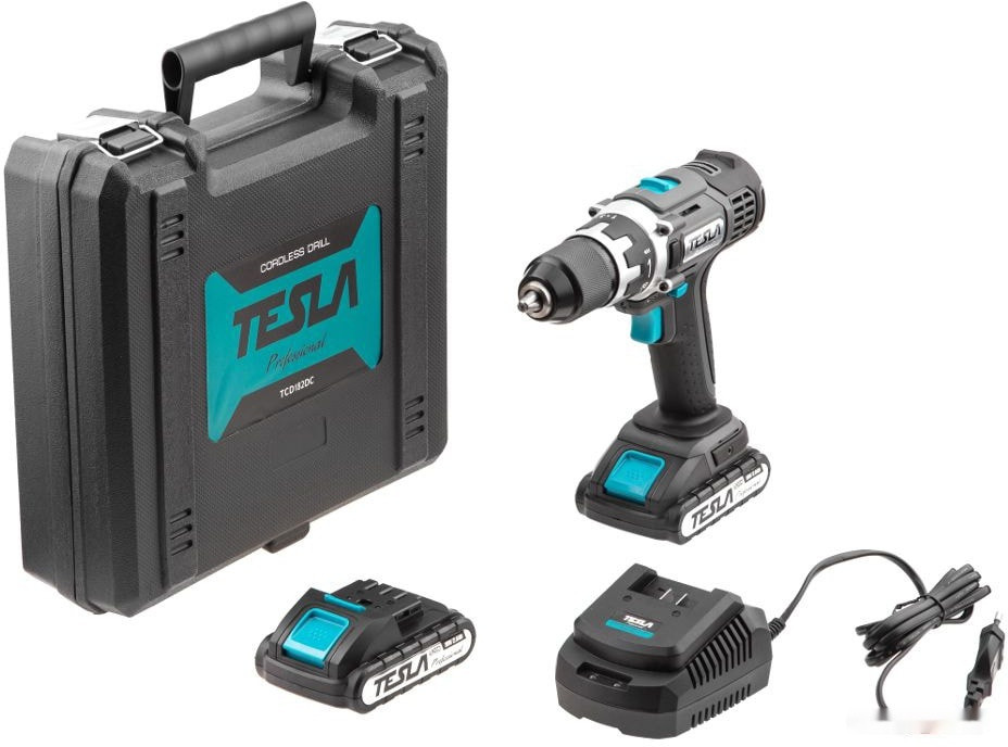 Дрель-шуруповерт Tesla TCD182DC (с 2-мя АКБ, кейс) Дрель-шуруповерт Tesla TCD182DC (с 2-мя АКБ, кейс)