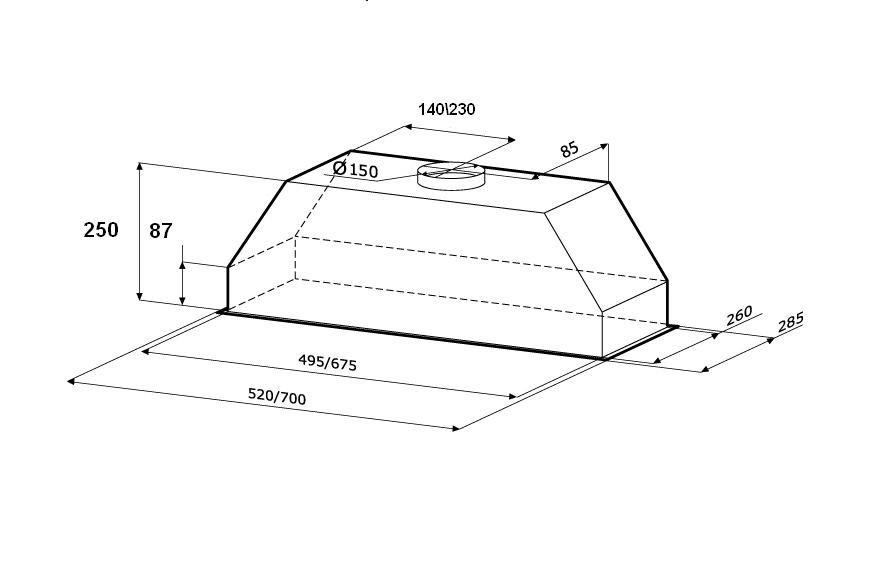 Вытяжка Krona Mini 900 inox 00005570