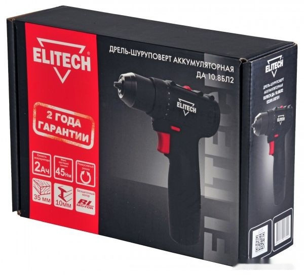 Дрель-шуруповерт Elitech ДА 10.8БЛ2 E2201.037.01 (с 2-мя АКБ) Дрель-шуруповерт Elitech ДА 10.8БЛ2 E2201.037.01 (с 2-мя АКБ)