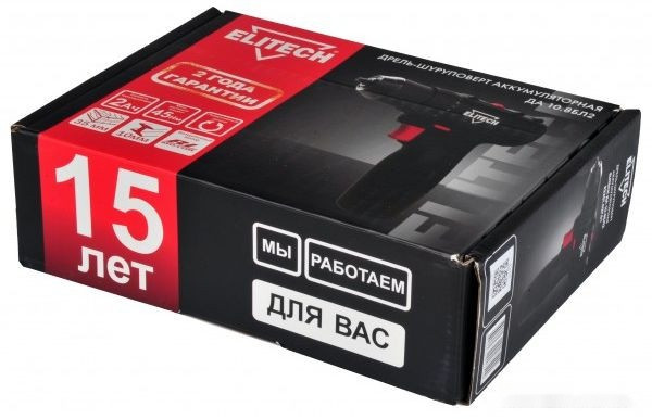 Дрель-шуруповерт Elitech ДА 10.8БЛ2 E2201.037.01 (с 2-мя АКБ) Дрель-шуруповерт Elitech ДА 10.8БЛ2 E2201.037.01 (с 2-мя АКБ)