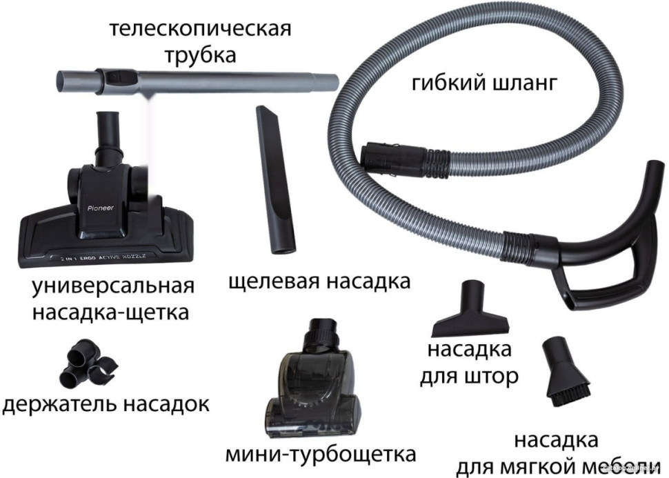 Пылесос Pioneer VC355C (черный/красный) Пылесос Pioneer VC355C (черный/красный)